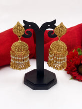 Traditional Gold Plated Golden Jhumka Earrings For Women By Gehna Shop Jhumka earrings